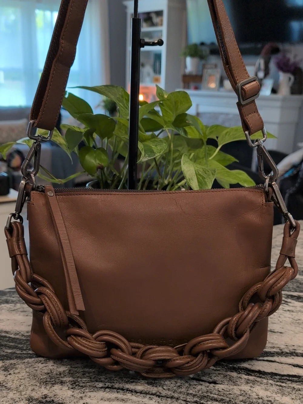Harbour 2Nd Leather 3 Pocket Satchel Bag with Braided Strap